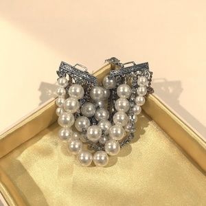 Statement Jewelry Faux Pearl Multi Bracelet NWOT